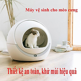 Nhà vệ sinh cho mèo tự động-máy dọn vệ sinh cho mèo cảm biến thông minh nhận biết khi mèo ra vào- có WIFI