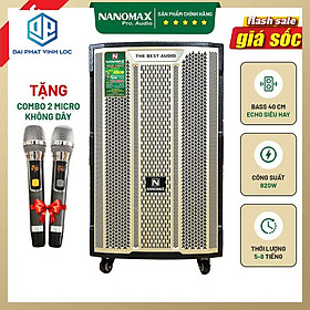 Mua Loa Kéo Karaoke Công Suất Lớn 820W | Loa Kéo Giá Rẻ Nanomax SK-180 Bass 40 | Loa Kéo Bluetooth Đọc Được Usb Thẻ Nhớ Tay Kéo Sang Trọng Tặng Kèm 2 Mic