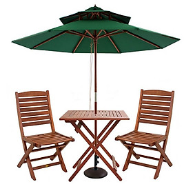 Bộ Bàn Gorontalo 2 Ghế Xếp Sumur IBIE NS4013A (70 x 70 x 72 cm) - Nâu