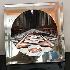 Mua Đồng hồ thủy tinh vuông 20x20 in hình Church - nhà thờ (111) . Đồng hồ thủy tinh để bàn trang trí đẹp chủ đề tôn giáo
