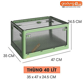 Mua Hộp gấp gọn đựng đồ đa năng  dã ngoại  để sau xe ô tô - vân sóng mờ trong suốt (dung tích 28L  40L  55L