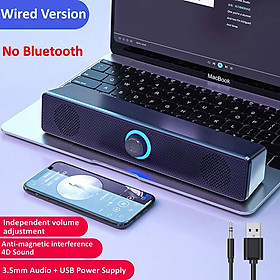 3D vòm soundbar bluetooth 5.0 loa có dây loa âm thanh âm thanh âm thanh Subwwofer cho máy tính xách tay Aux 3,5mm Color: Wired no Bluetooth