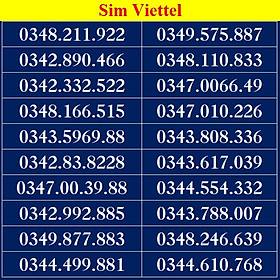 Sim số đẹp Viettel - Số dễ nhớ, thần tài, lộc phát, số cặp - Chọn Số Theo List DS02 - Đăng ký đúng chủ