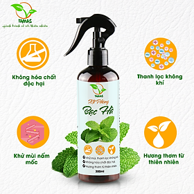 Xịt thơm phòng hương Bạc Hà chai 300ml - Kháng khuẩn - Khử mùi hôi