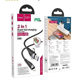Mua Cáp Sạc Nhanh 2in1 Hoco U95 usb Type-C  PD 20W - Hàng chính hãng