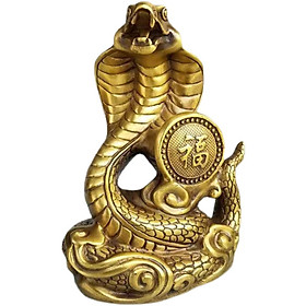 Mua Tượng linh vật con rắn chầu chữ phúc bằng đồng thau cỡ trung phong thủy