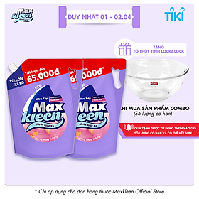 Combo 2 Túi Nước Giặt Xả Maxkleen Hương Hoa Nắng (3.8kg/túi)