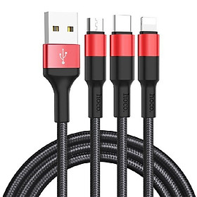 Mua Cáp Sạc Nhanh Hoco X26 Đa Năng 3 Đầu Lightning-Micro-Type C Dài 1M - Chính Hãng (PVN855)