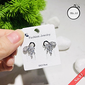 BÔNG TAI BẠC 925 NƠ XINH XẮN TRANG SỨC CAO CẤP NO.93 HOA TAI NỮ ĐẸP HT65