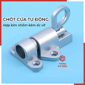 Chốt Cửa Tự Cài Khóa Cửa Tự Chốt Cửa Phòng, Cửa Sổ, Cửa Cổng Bằng Hợp Kim Nhôm