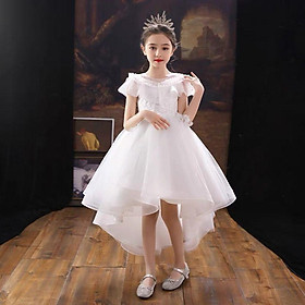 SHUANGYAN Trang phục sinh nhật cho trẻ em Người dẫn chương trình Hoa công chúa váy Xuân Thu cô gái nhỏ Bồng Bồng cô gái biểu diễn đàn piano mùa hè