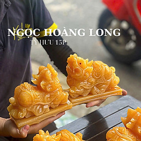 Cặp Tỳ Hưu Đá Hoàng Long – 15/20/30cm – Sắc Vàng Nổi Bật, Chế Tác Tinh Xảo, Trang Trí Phòng Khách – Bàn Thờ