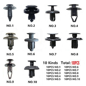 100PCS Car Fastener Clips Trunk Screw Rivets Set Car Bumper Mudguard For Auto Plastic Fastener Clips