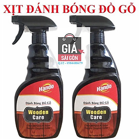 Combo 2 chai Xịt làm sạch và đánh bóng đồ gỗ Hando 600ml (Mẫu mới) - Thương hiệu Việt Nam