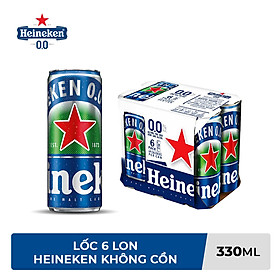 Lốc 6 lon bia không cồn Heineken 0.0 (330ml/lon)