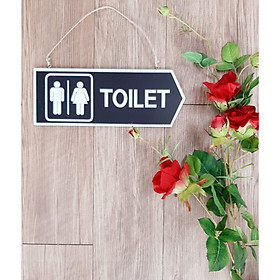 Bảng treo chỉ dẫn toilet hai mặt bằng gỗ in sơn