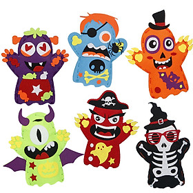 Con rối tay Halloween, đồ chơi thủ công giáo dục diy handmade chất liệu vải không dệt mẫu ngẫu nhiên