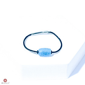 Vòng tay Lu thống hải lam ngọc (Aquamarine) tự nhiên 100% - Hợp mệnh Thủy, Mộc, đem lại may mắn, tài lộc  | VietGemstones