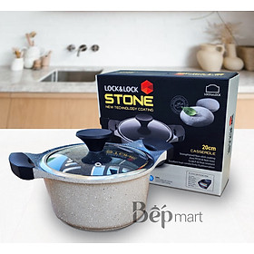 Mua Nồi đá chống dính LocknLock Stone 2 tay cầm  chống dính - dùng bếp từ size 20-24cm - Hàng chính hãng
