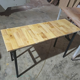 Mua Bàn học sinh  bàn làm việc chân sắt gấp gọn mặt gỗ cao su dày 1.8cm