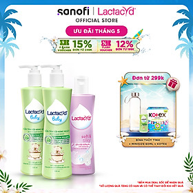 Bộ 2 chai Sữa Tắm Gội Trẻ Em Lactacyd Baby Extra Milky 500ml+ 1 Dung Dịch Vệ Sinh Soft & Silky Dưỡng Ẩm 250ml