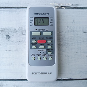 Remote máy lạnh cho TOSHIBA 2 CHIỀU nút nguồn đỏ có chữ adjust