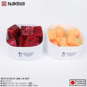 Set 02 hộp đựng thực vuông White Pack 190ml - Hàng Nội Địa Nhật Bản