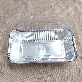 Mua Set 50 khay giấy bạc chữ nhật kèm nắp (20x10cm)