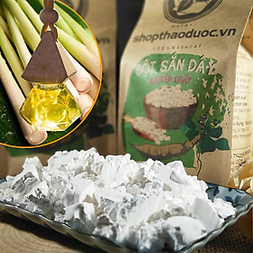 Combo 1 KG Bột Sắn Dây Nguyên Chất ( 2 Gói 500g - Tặng 1 Chai Tinh Dầu Sả Chanh 8ML ) - Chữa Đau Đầu - Nóng Sốt