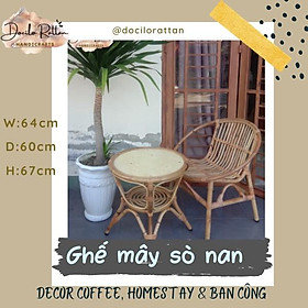 GHẾ SÒ MÂY TRE sơn tự nhiên Docilo Rattan chất lượng cao , cung cấp cho quán cafe nhà hàng khách sạn homestay