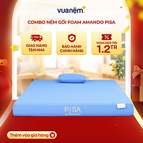 Mua Combo cao cấp Đệm Gối Foam Amando Pisa mềm mại  êm ái  nâng đỡ và ôm sát cơ thể