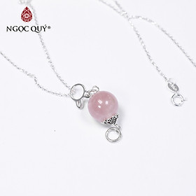 Mặt dây chuyền hạt đá thạch anh hồng 12mm mệnh hỏa, thổ - Ngọc Quý Gemstones