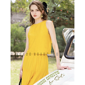 Hình ảnh Set áo váy croptop vàng NGADO, set thiết kế