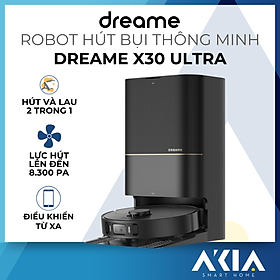 Robot hút bụi lau nhà thông minh Dreame X30 Ultra - Lực hút 8300Pa, Tự động giặt và sấy khô giẻ, Camera AI, Điều khiển từ xa - Bản quốc tế, Hàng chính hãng - Bh 24 tháng