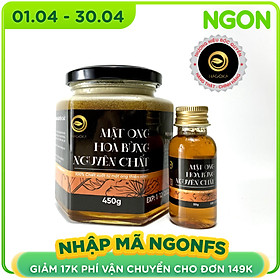 Mật ong rừng nguyên chất loại 450g lọ thủy tinh