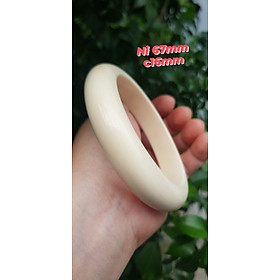 Vòng Tay Nam Bản hẹ Màu Trắng vân đẹp Ni 67mm x cao 16mm x dầy 11mm Nam tay tròn to nặng 78kg - 88kg đeo ạ