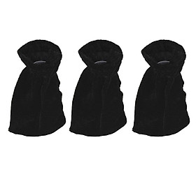 2-4pack Pack of 3 Pleuche Grand Piano Pedal Protective Cover Cloth Black