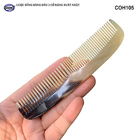Lược sừng xuất Nhật (Size: M - 15cm) COH105 - Lược bằng đầu 2 loại răng – Chăm sóc tóc