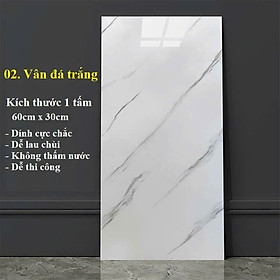 Bộ 15 Tấm Xốp Dán Tường 3D PVC Giả Đá 60x30cm Keo Sẵn Dày 2,5mm Cao Cấp Cho Tường Nhà Sang trọng, Đẳng Cấp - PVC ĐÁ TRẮNG