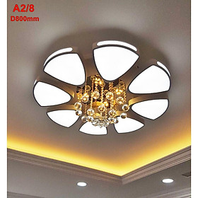 Mua Đèn ốp trần led trang trí phòng khách A2 kiểu mẫu hiện đại ánh sáng led 3 chế độ có điều khiển từ xa
