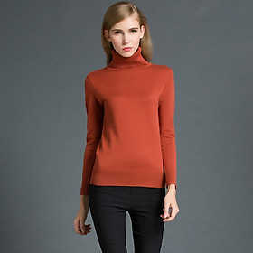 Fashion Winter Women Sweater Knitwear Turtle Neck Long Sleeves Ribbed Knitted Pullover Tops