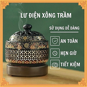 Lư xông trầm hương bằng điện có đèn phát sáng, đầy đủ chức năng, size to