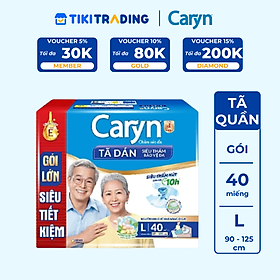 Tã Dán Siêu Thấm Caryn Gói Siêu Tiết Kiệm L40 (40 Miếng)