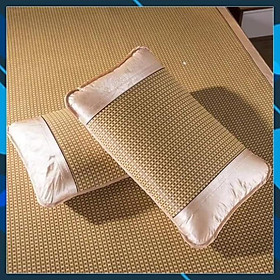 Mua Chiếu Điều Hòa Cao Cấp - chiếu mây tre đan lót lụa  Tặng kèm 2 vỏ gối mây tre đan ( ẢNH THẬT )