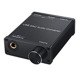 Bộ điều hợp chuyển đổi âm thanh USB DAC với bộ khuếch đại tai nghe USB sang đồng trục S/PDIF Thẻ âm thanh kỹ thuật số sang analog 6,35Mm Màu sắc: Đen