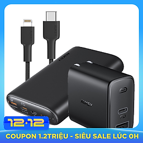 Combo AUKEY Pin Sạc Dự Phòng 15.000 mAh PB-Y39, Cốc Sạc Nhanh PA-F3, Cáp C To Lightning CB-CL - Hàng Chính Hãng
