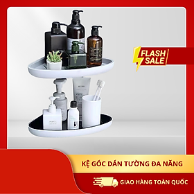 Kệ Góc Dán Tường Đa Năng - Kệ Góc Nhà Tắm - Kệ Góc Đựng Gia Vị - Chất liệu ABS cao cấp, Chống nước, bụi bẩn hiệu quả - Giao màu ngẫu nhiên - HÀNG CHÍNH HÃNG.