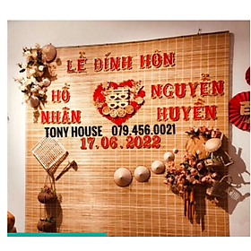 Mua CHỮ XỐP TRANG TRÍ ĐÁM CƯỚI ĐỎ NHUNG VIỀN KIM TUYẾN - kèm keo dán chuyên dụng