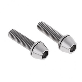 2x 2 Pieces M5x16/18/20mm Titanium Alloy Tapered Head  Screw for Mountain Bike Cycling