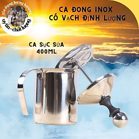 Ca đánh sữa lạnh latte 400ml (ca sục sữa lạnh inox làm cà phê bọt)